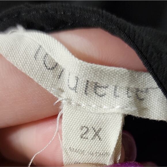 LORALEtte Black Slightly Sheer Burnout Bell Sleeve‎ Blouse Plus Size 2X - Picture 7 of 7